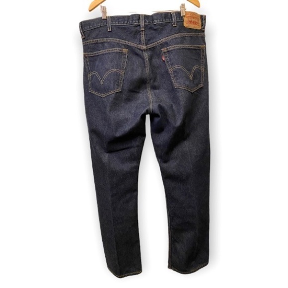 Levis 505 42x32 Regular Fit Dark Wash Jeans Straight Leg 100% Cotton Nice Cond! - Picture 3 of 11